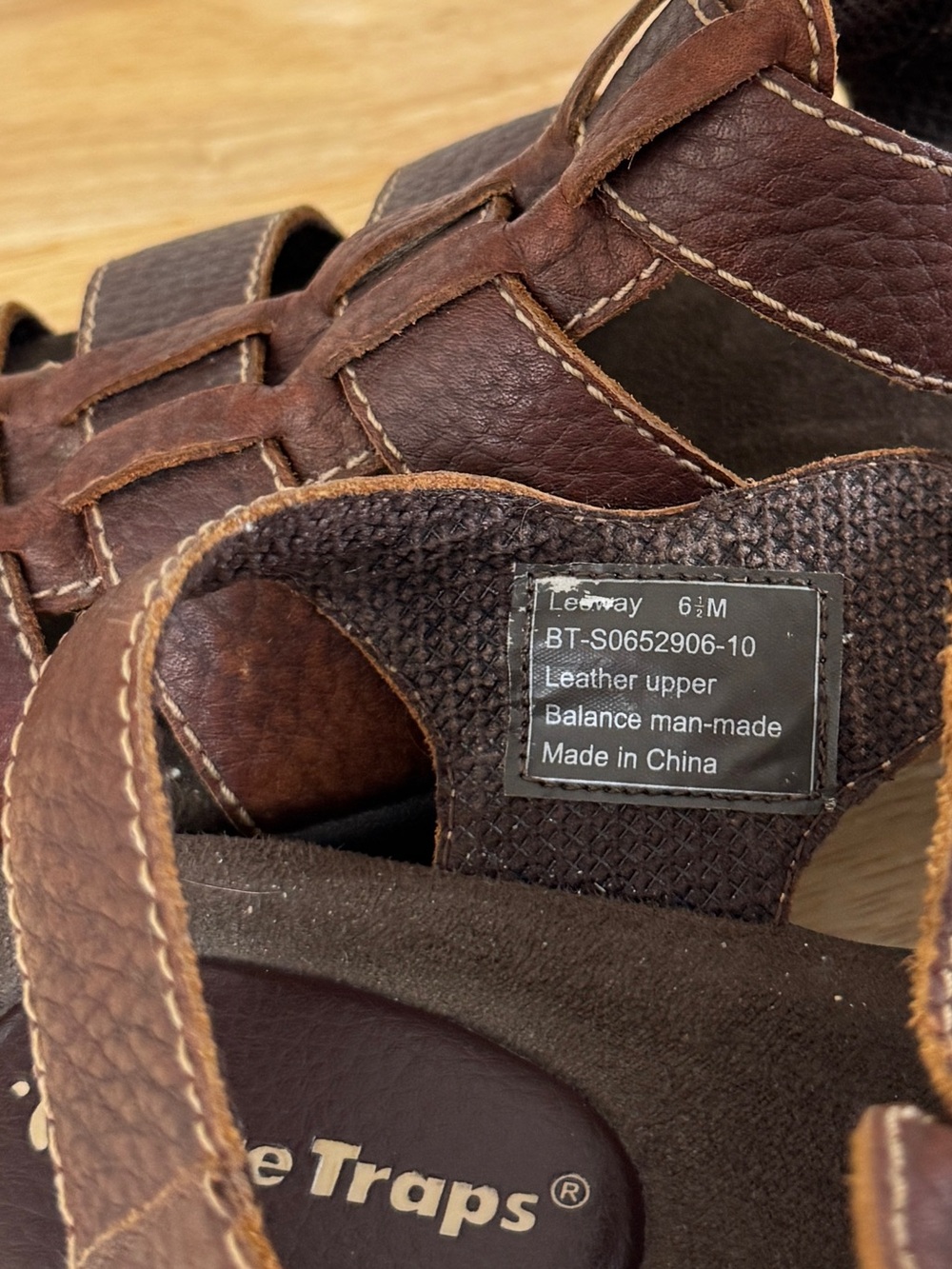 Bare Traps Brown Leather Fisherman Sandals 🤎 Y2K Comfort Core Strappy Size 6.5 - Picture 15 of 16